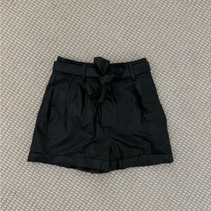 express extreme high rise faux leather shortie shorts